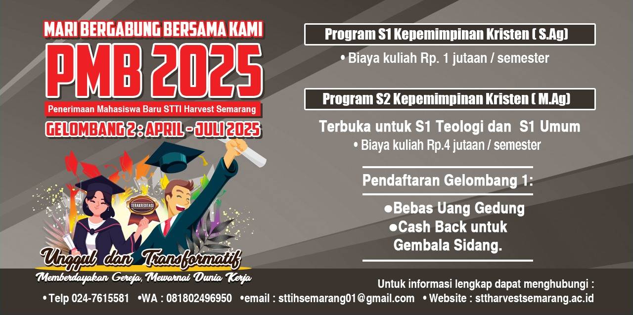 PMB 2025 STT HARVEST SEMARANG PMB 2025 STT HARVEST SEMARANG